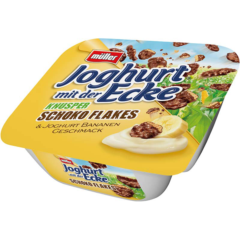 Müller Bananen Flakes Knusper Joghurt mit der Ecke 150g