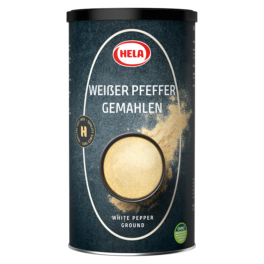 Hela Pfeffer weiß gemahlen 730g 