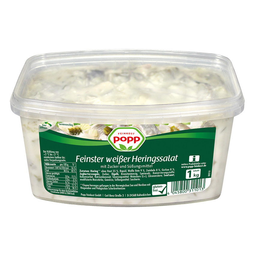 Heringssalat weiss 1kg Schale von Popp 