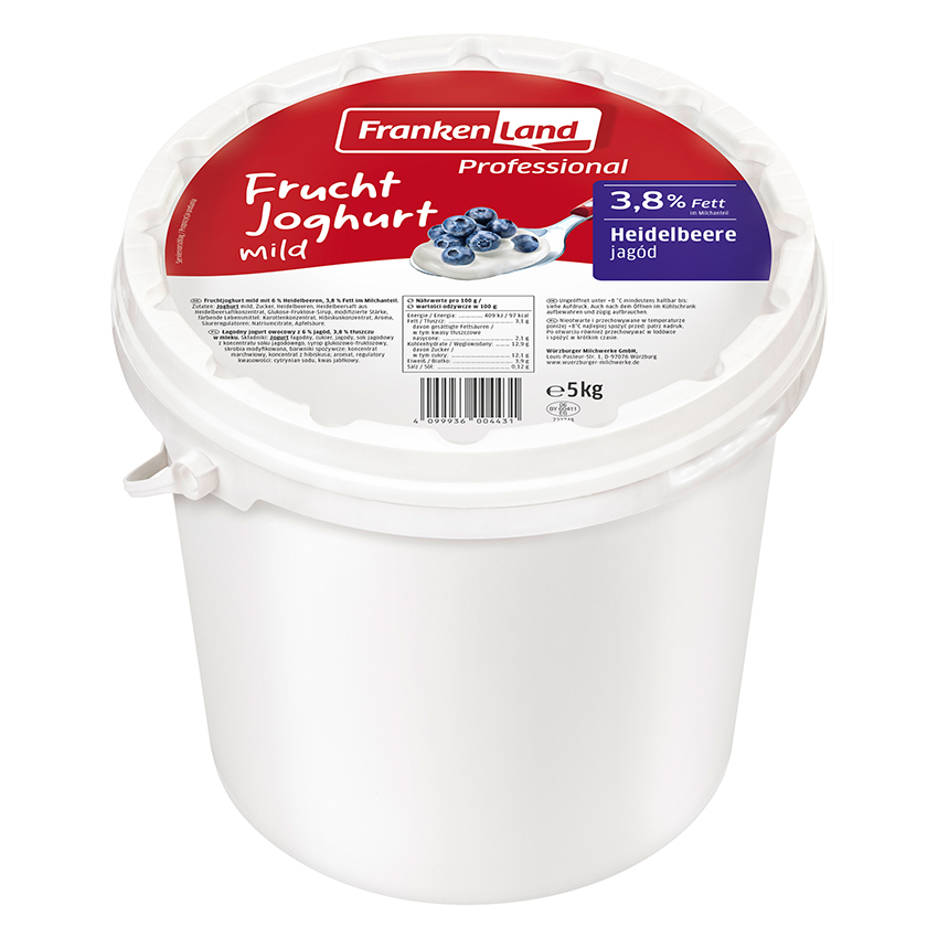 FRUCHTJOGHURT HEIDELBEERE 3,​5 %, 5 KG / EIMER 