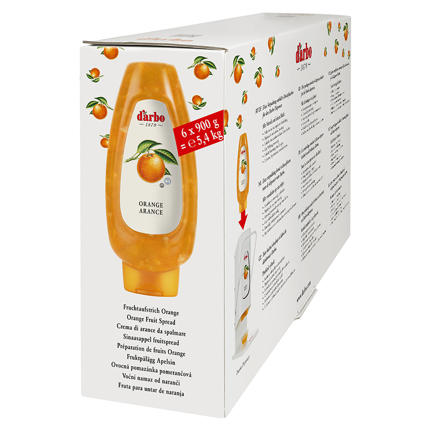 Fruchtaufstrich Orange 900 g Dosierflasche für Dispenser DARBO