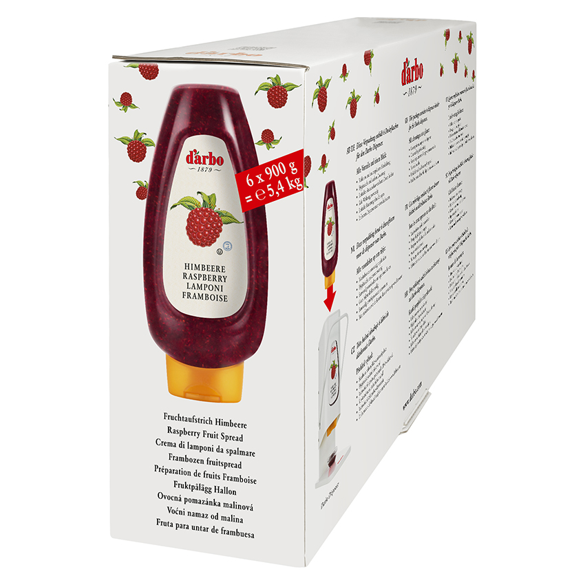 Fruchtaufstrich Himbeer 900 g Dosierflasche für Dispenser DARBO